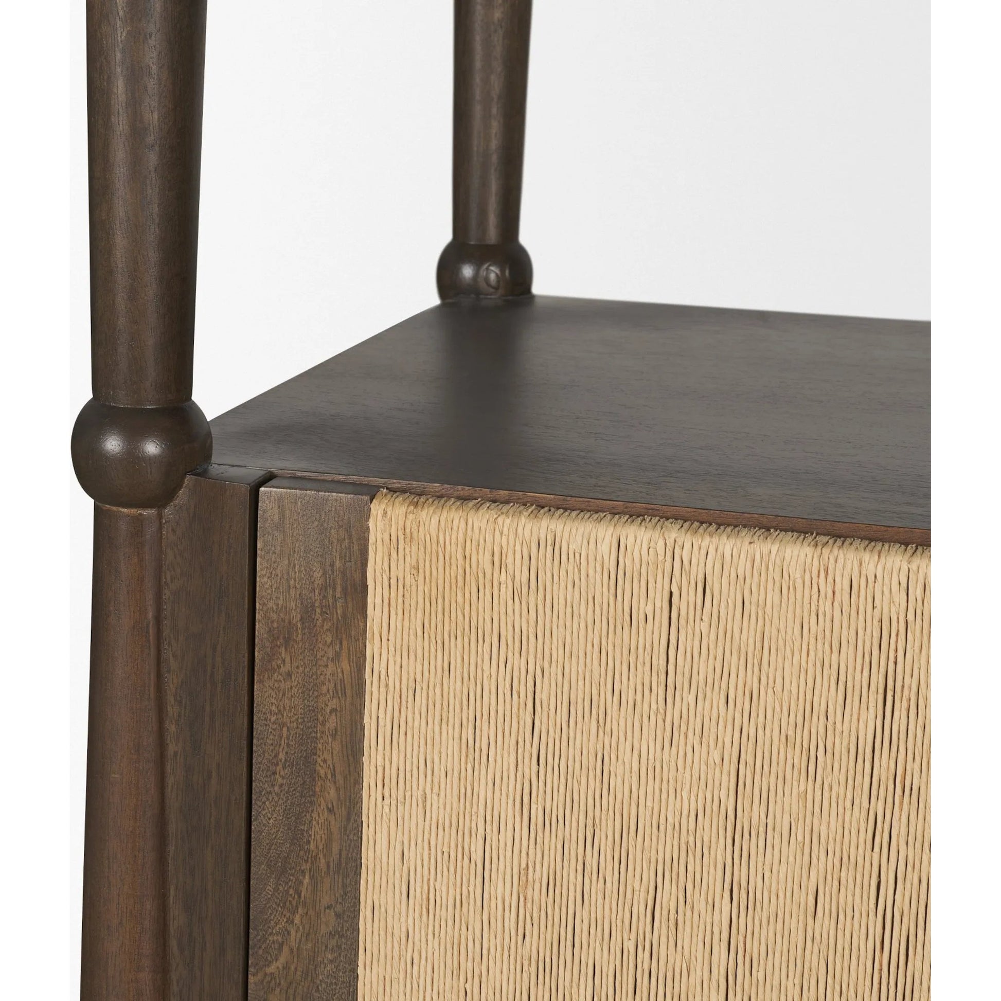 Bondi Open Shelving Unit by Mercana in dark brown. Made from solid wood in a unique style.
