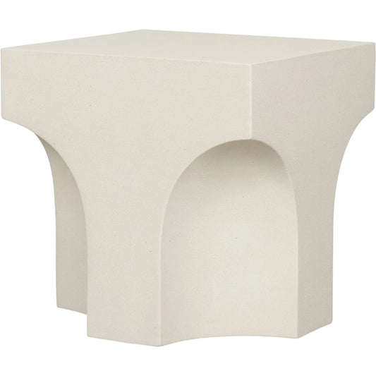 Bunda Accent Table by Mercana in ivory. Made from stone in a unique style.
