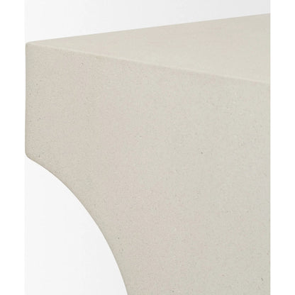 Bunda Accent Table by Mercana in ivory. Made from stone in a unique style.