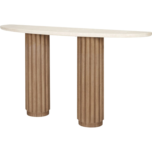 Marbrello Console Table by Mercana in beige. Made from solid wood in a unique style.