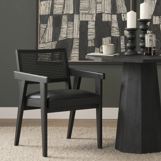 Reid Cane Back Dining Armchair by Mercana. Made from solid wood in a unique style.