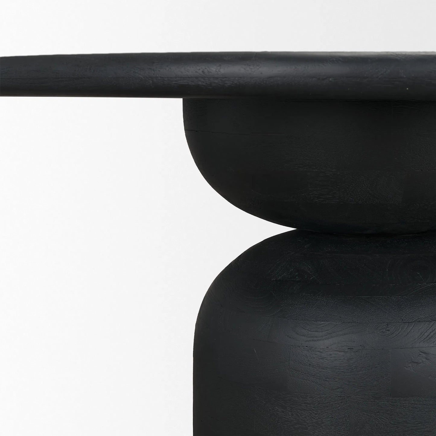 005 SI-2527744 | Closeup | Atlas 60" Dining Table by Mercana in black. Made from solid wood in a unique style.
