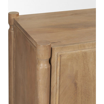 Phil Sideboard by Mercana in light brown. Made from solid wood in a unique style.