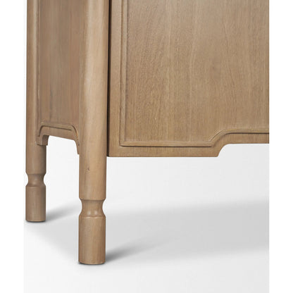 Phil Sideboard by Mercana in light brown. Made from solid wood in a unique style.