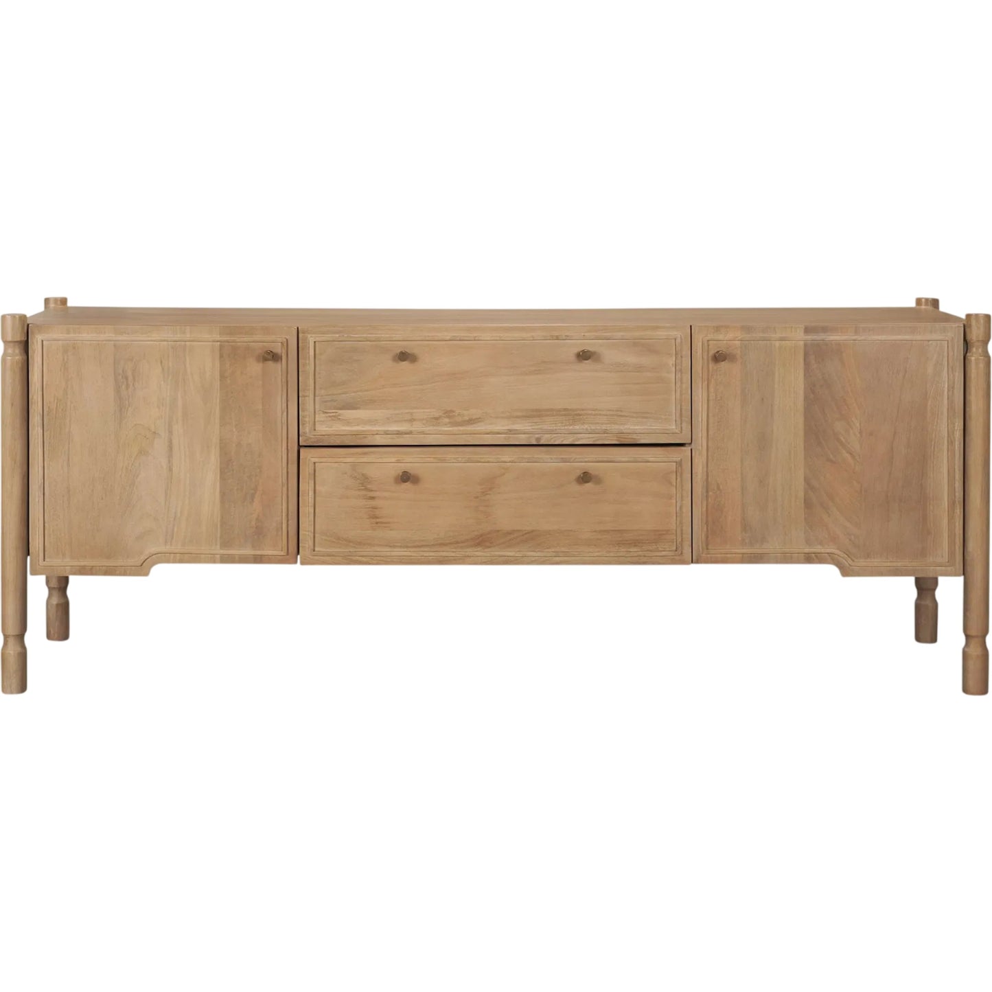 001 SI-2527762 | Additional Silo | Phil Media Console by Mercana in light brown. Made from solid wood in a unique style.