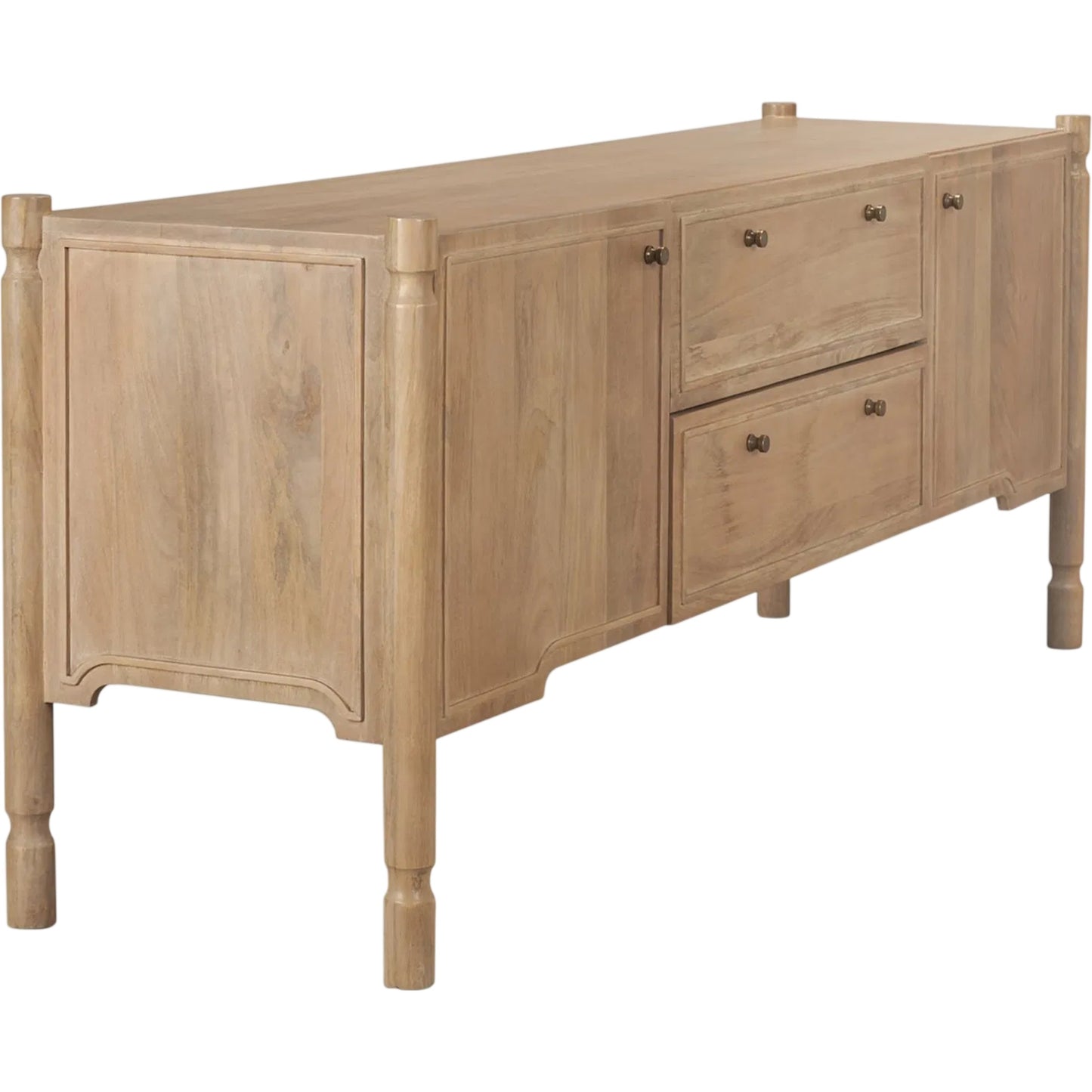 004 SI-2527762 | Additional Silo | Phil Media Console by Mercana in light brown. Made from solid wood in a unique style.