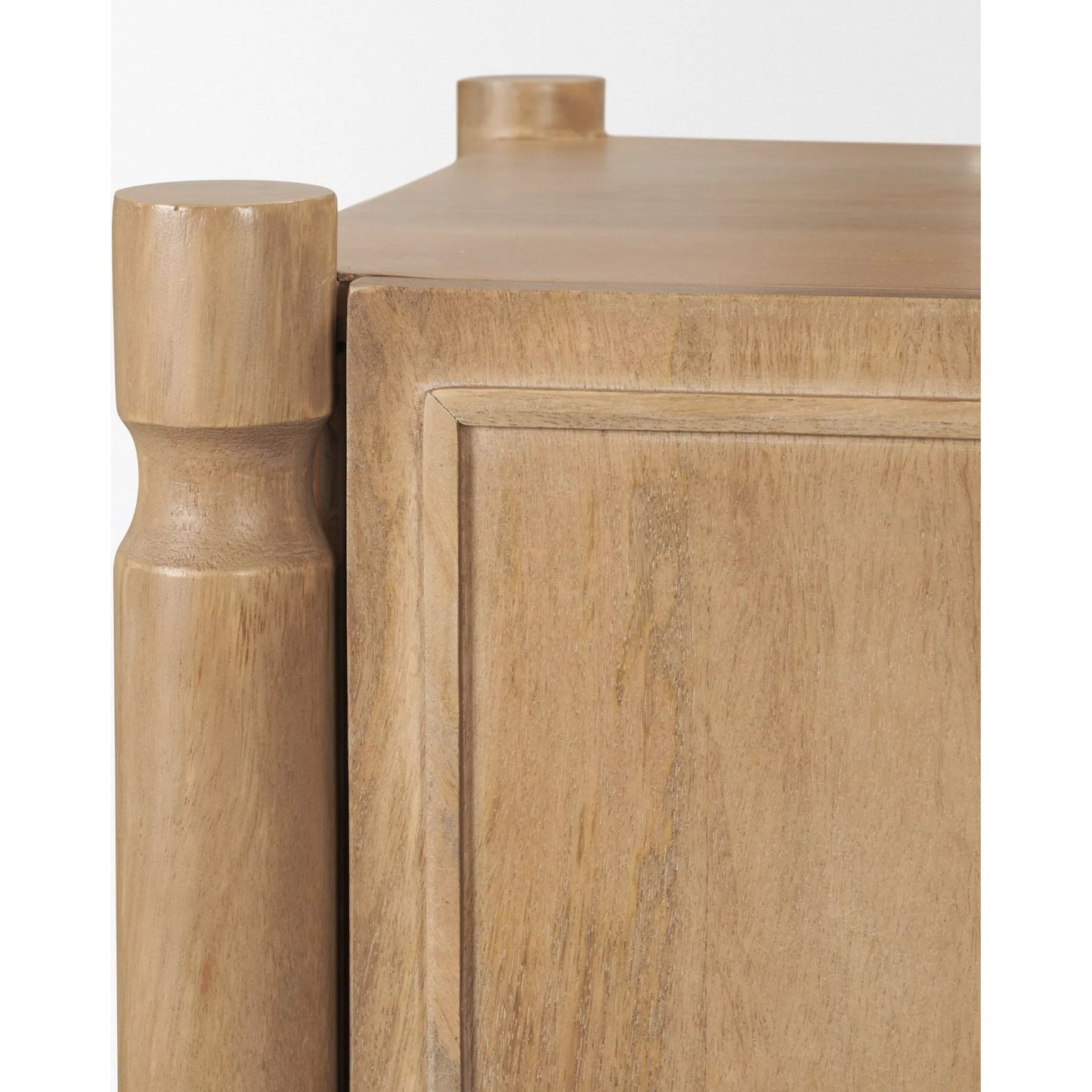 007 SI-2527762 | Closeup | Phil Media Console by Mercana in light brown. Made from solid wood in a unique style.