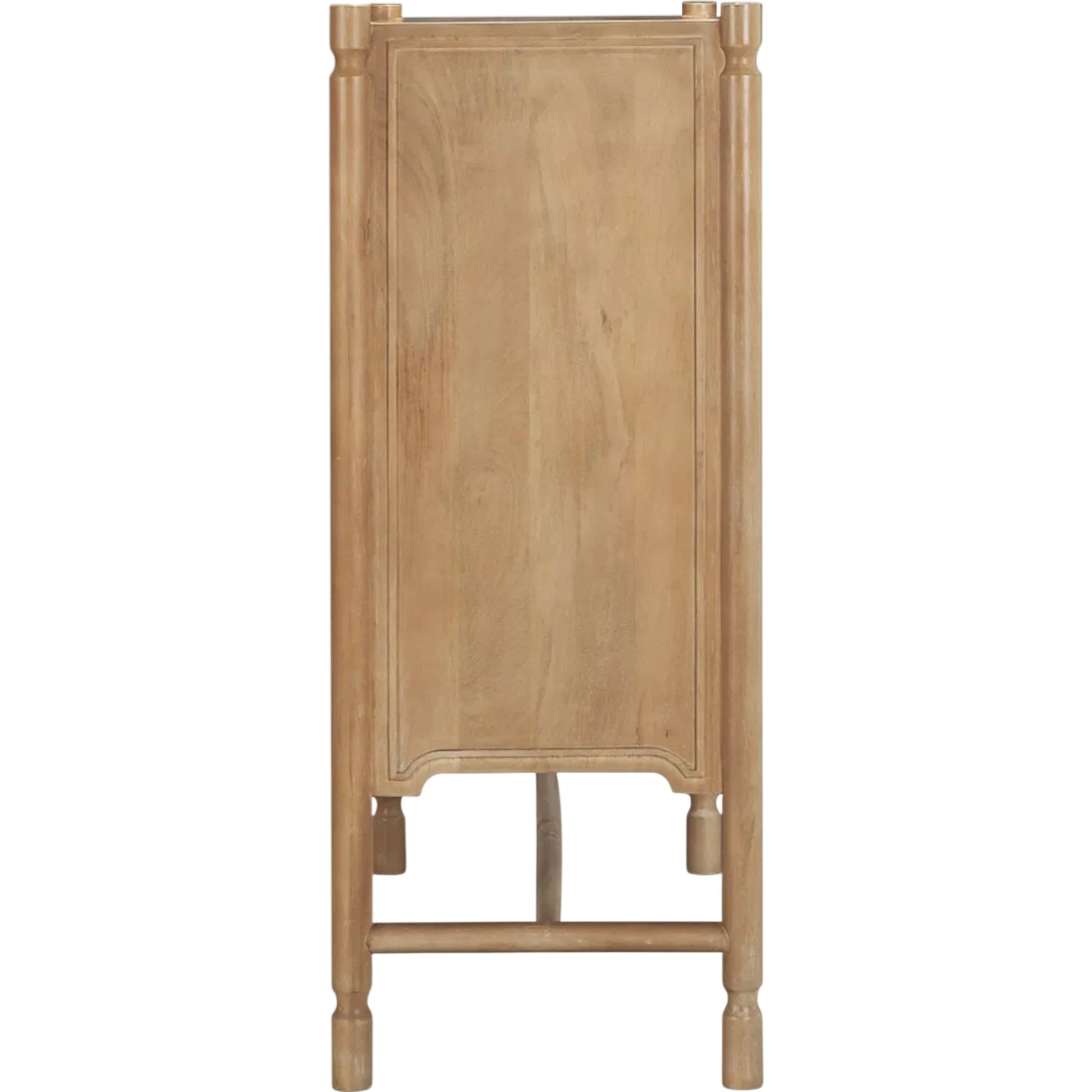 Phil Bar Cabinet by Mercana in light brown. Made from solid wood in a unique style.