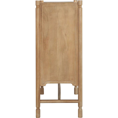 Phil Bar Cabinet by Mercana in light brown. Made from solid wood in a unique style.
