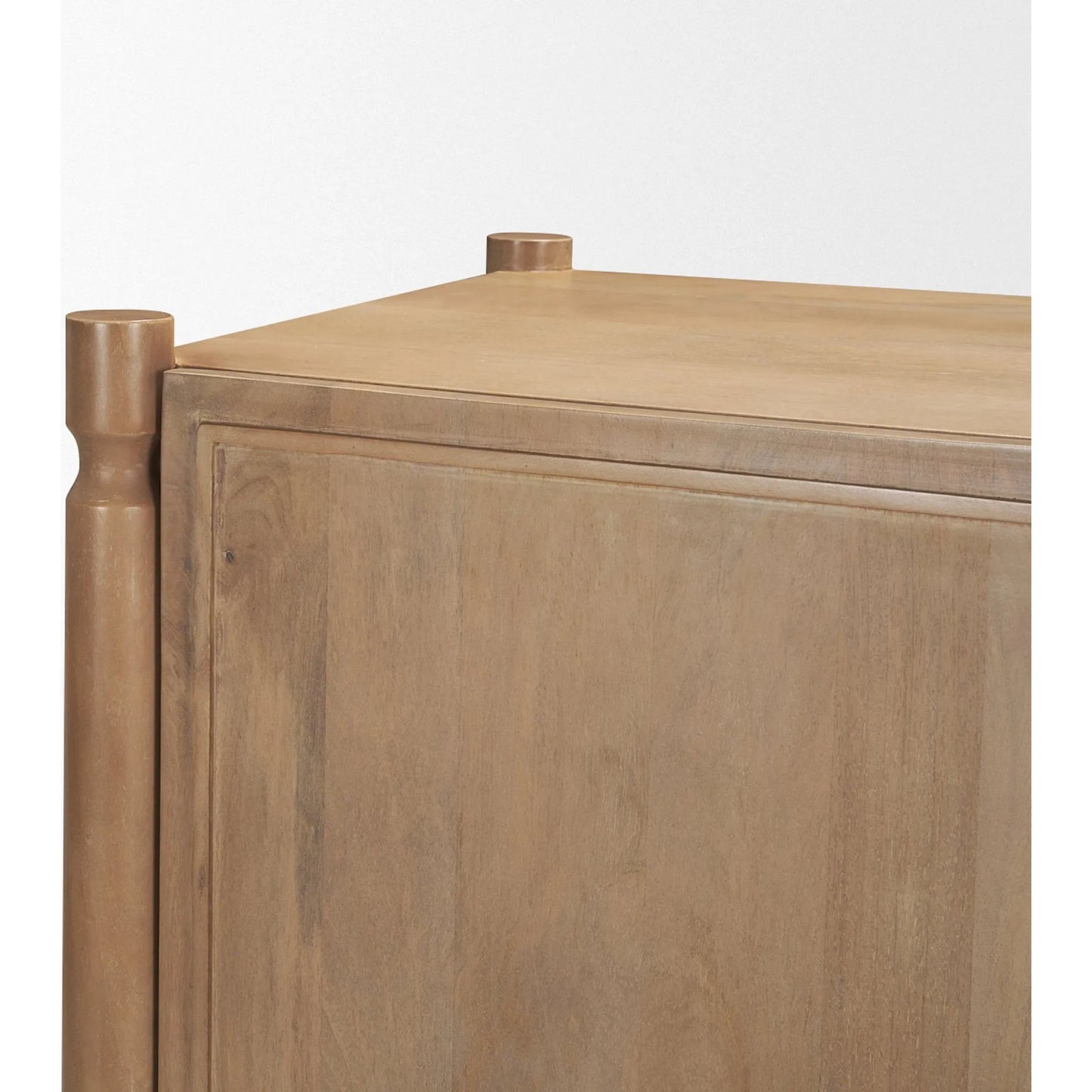 007 SI-2527761 | Closeup | Phil Bar Cabinet by Mercana in light brown. Made from solid wood in a unique style.
