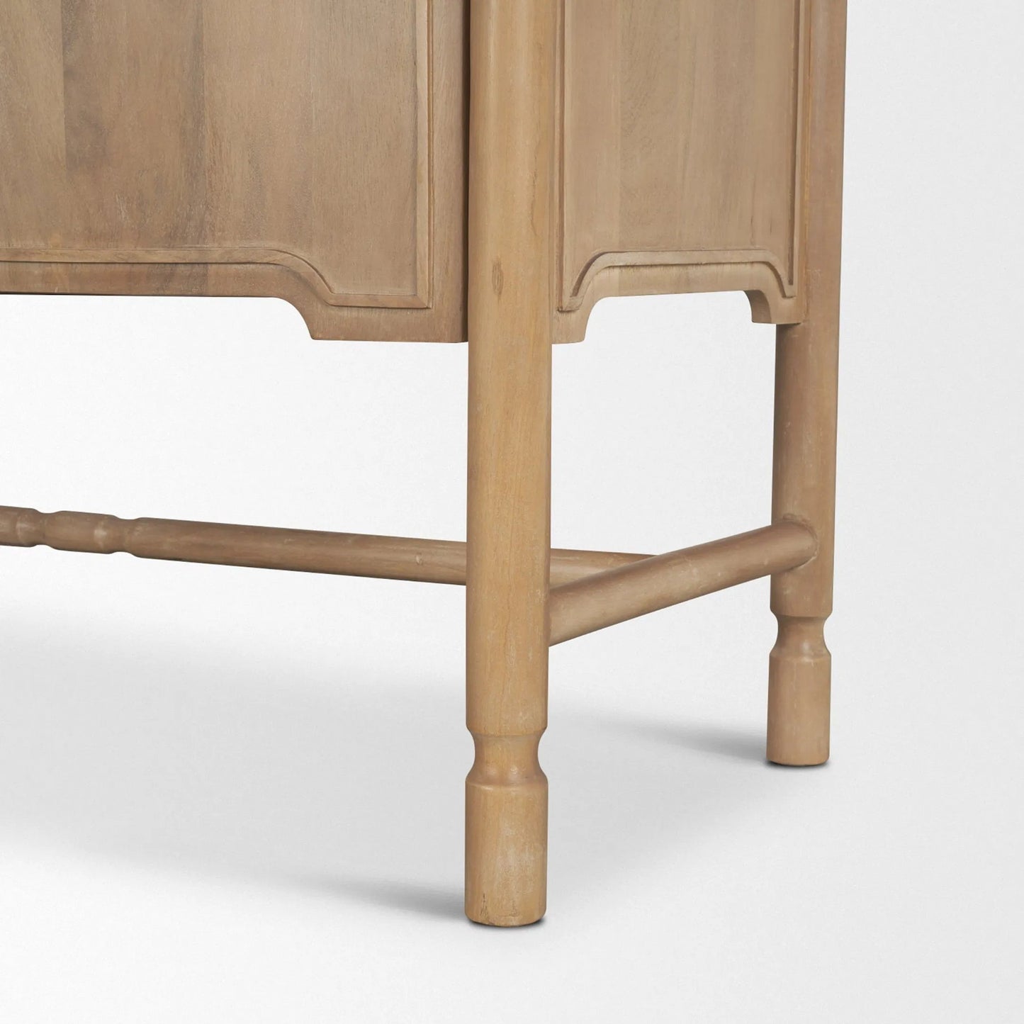 009 SI-2527761 | Closeup | Phil Bar Cabinet by Mercana in light brown. Made from solid wood in a unique style.