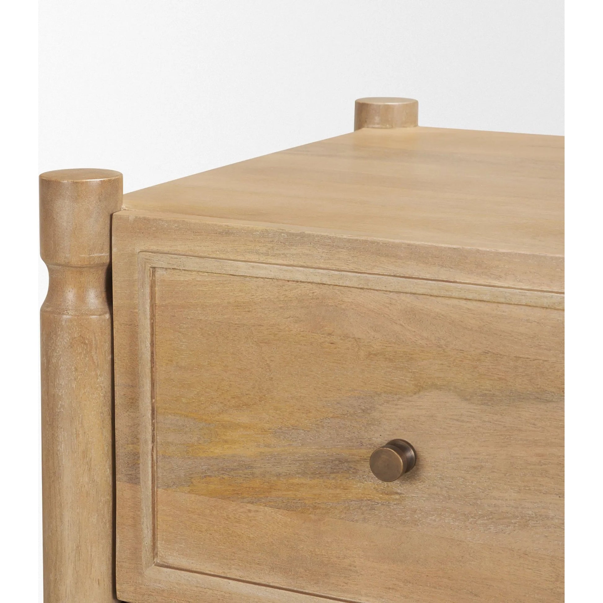 Phil Accent Cabinet by Mercana in brown. Made from solid wood in a unique style.
