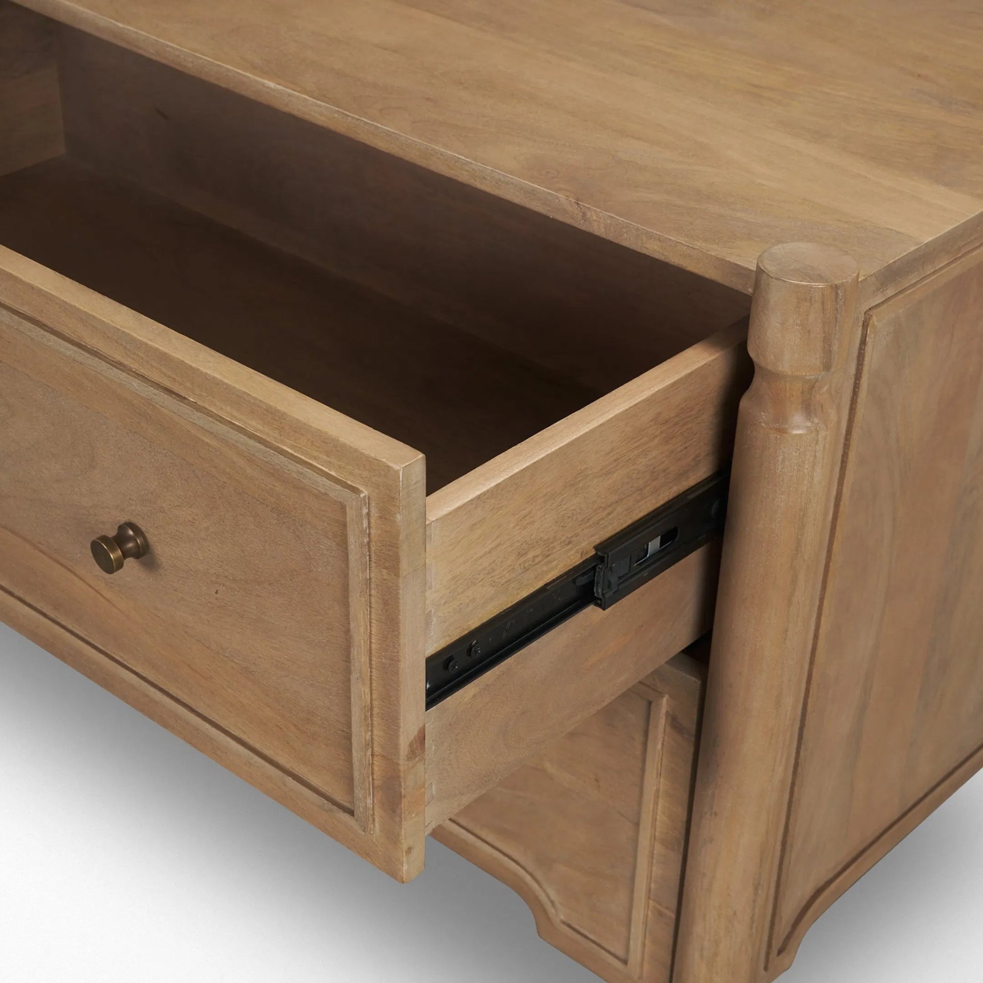 Phil Accent Cabinet by Mercana in brown. Made from solid wood in a unique style.