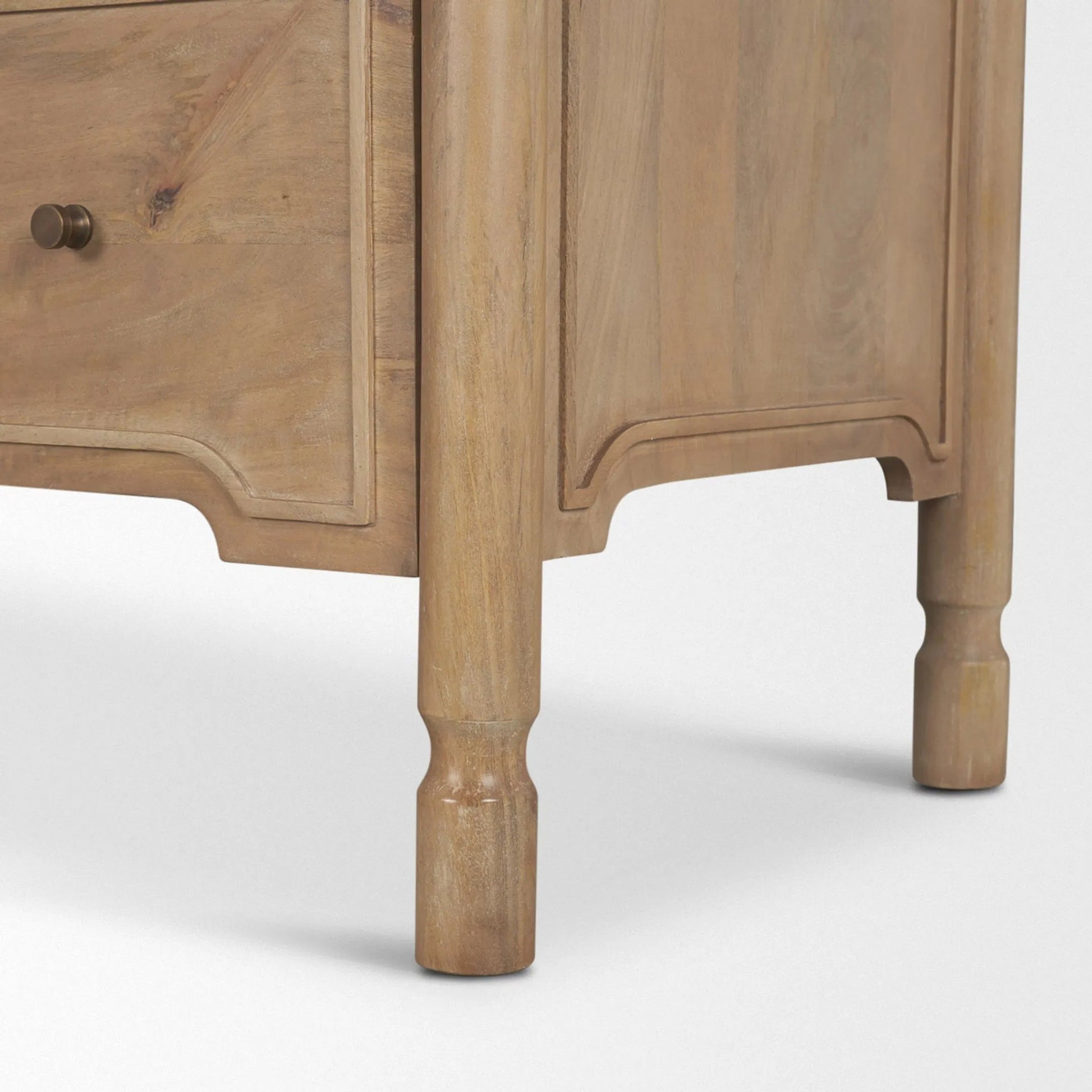 Phil Accent Cabinet by Mercana in brown. Made from solid wood in a unique style.