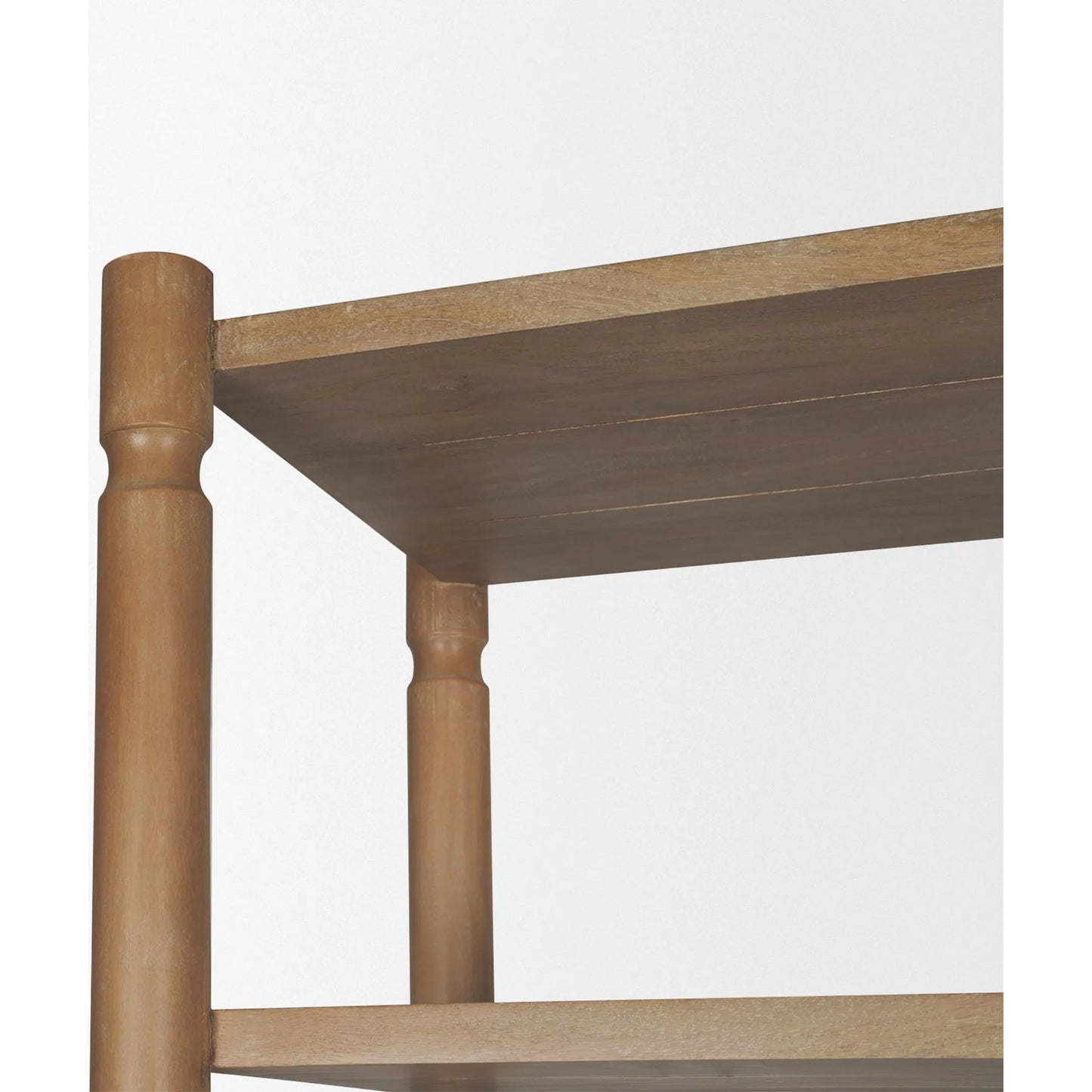 006 SI-2527763 | Closeup | Phil Shelving Unit by Mercana in light brown. Made from solid wood in a unique style.