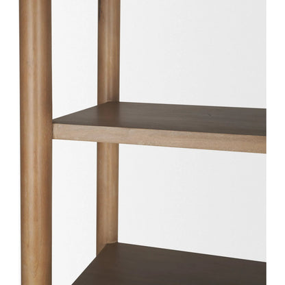 Phil Shelving Unit by Mercana in light brown. Made from solid wood in a unique style.