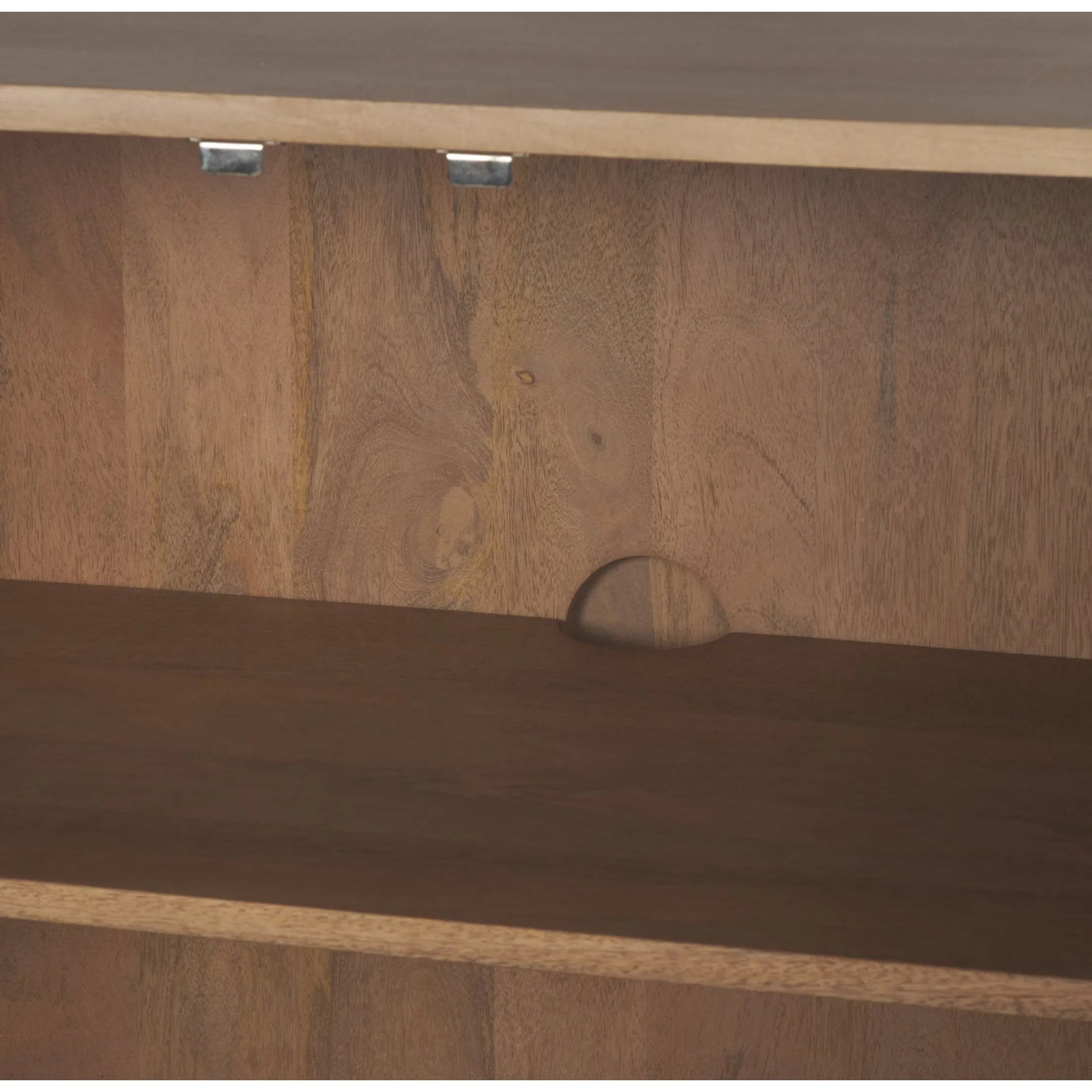 Phil Shelving Unit by Mercana in light brown. Made from solid wood in a unique style.