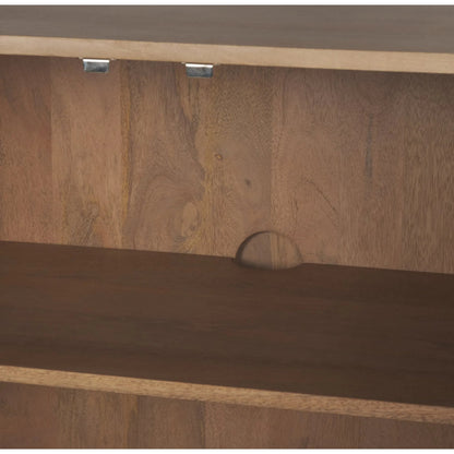 Phil Shelving Unit by Mercana in light brown. Made from solid wood in a unique style.