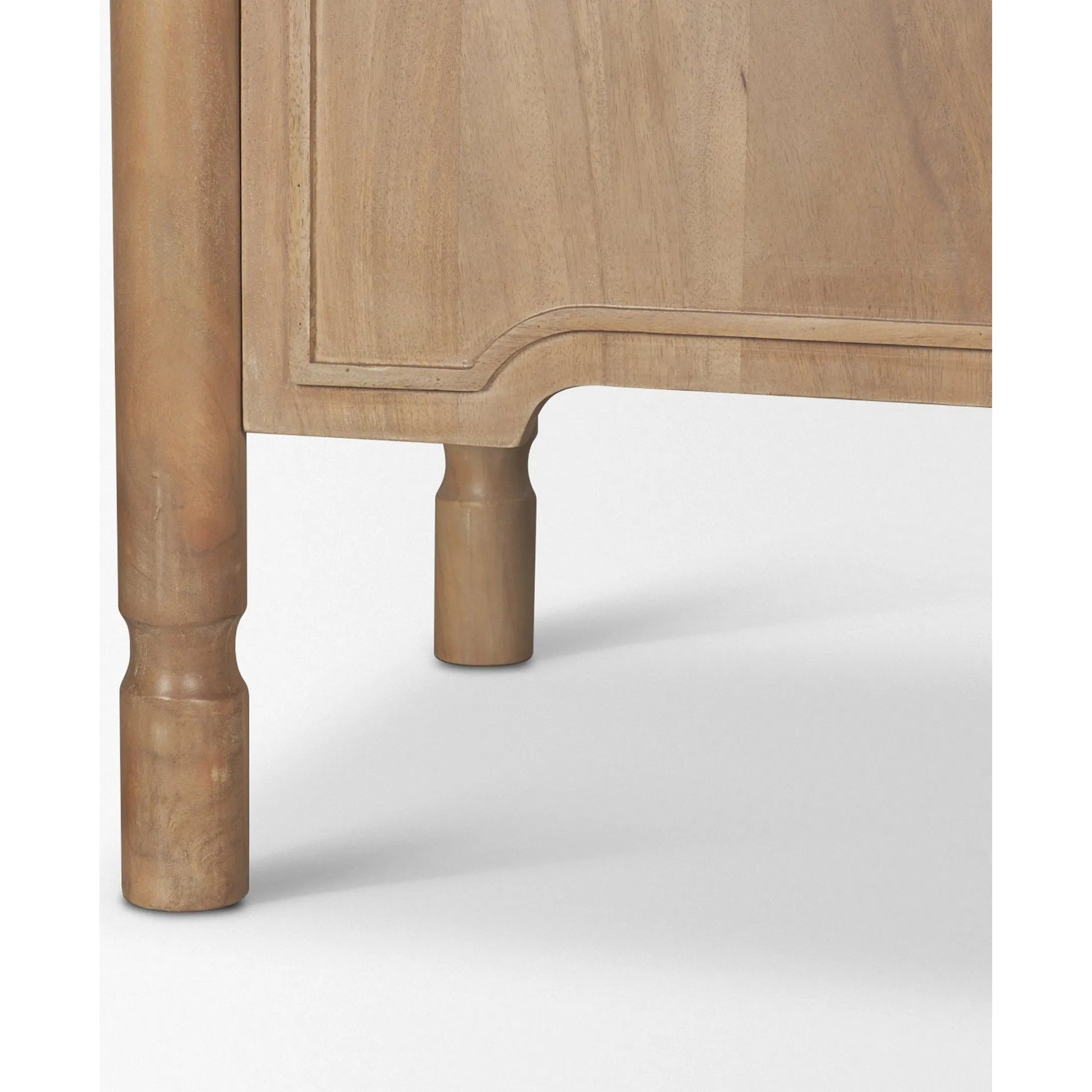 Phil Shelving Unit by Mercana in light brown. Made from solid wood in a unique style.