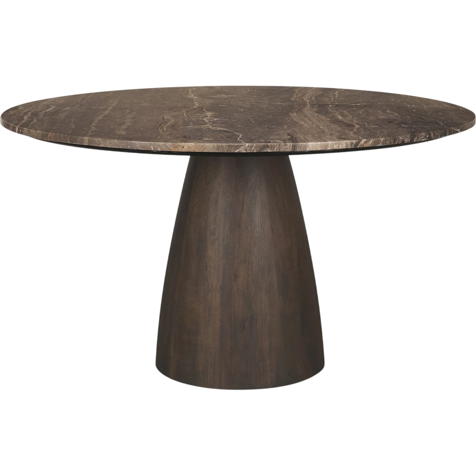 Allyson 54" Dining Table by Mercana in brown. Made from solid wood, stone in a unique style.