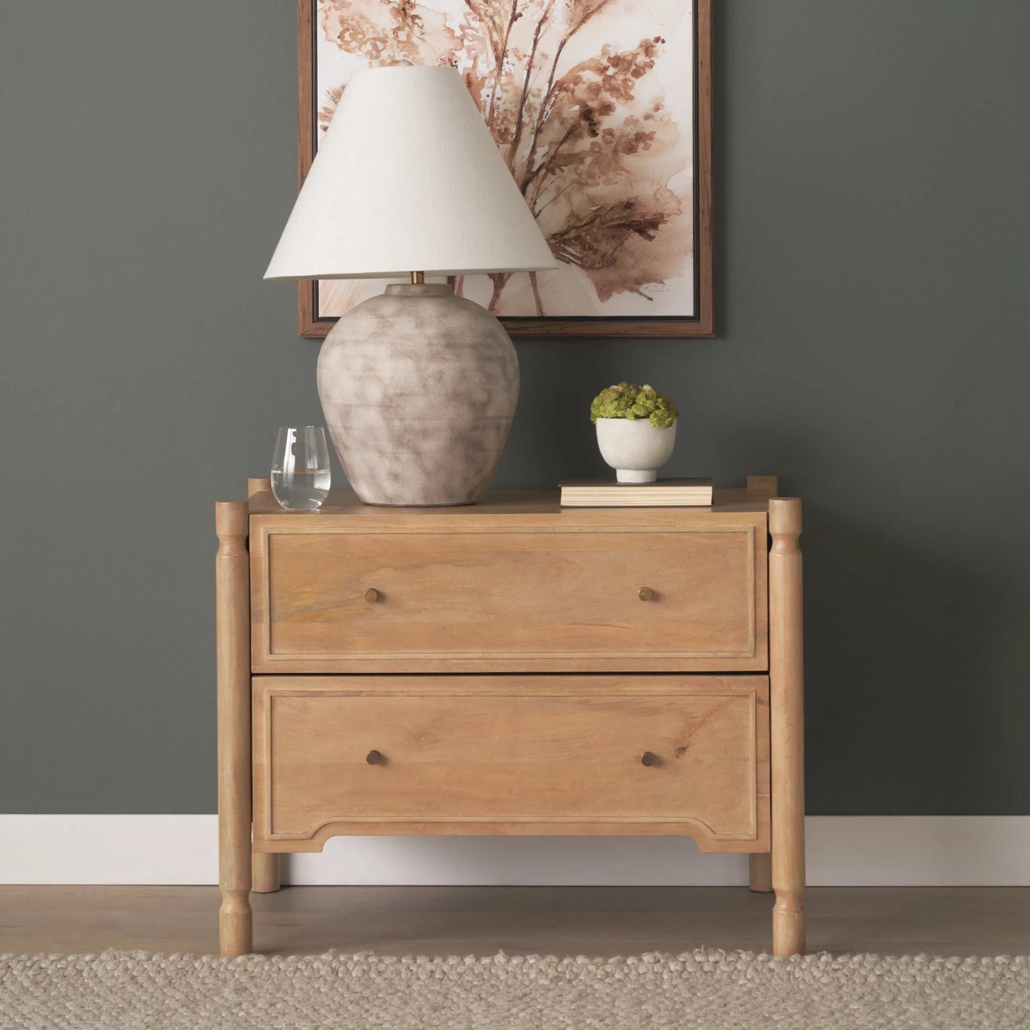 013 SI-2527760 | Lifestyle | Phil Accent Cabinet by Mercana in brown. Made from solid wood in a unique style.