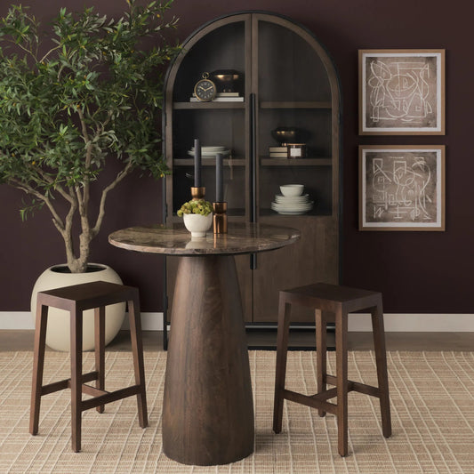 Allyson 32" Bistro Table by Mercana. Made from solid wood, stone in a modern style.