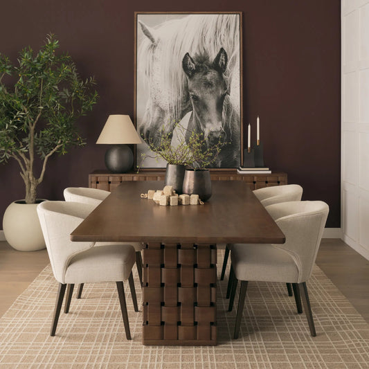 Trellyn Rectangular Dining Table by Mercana. Made from solid wood in a unique style.