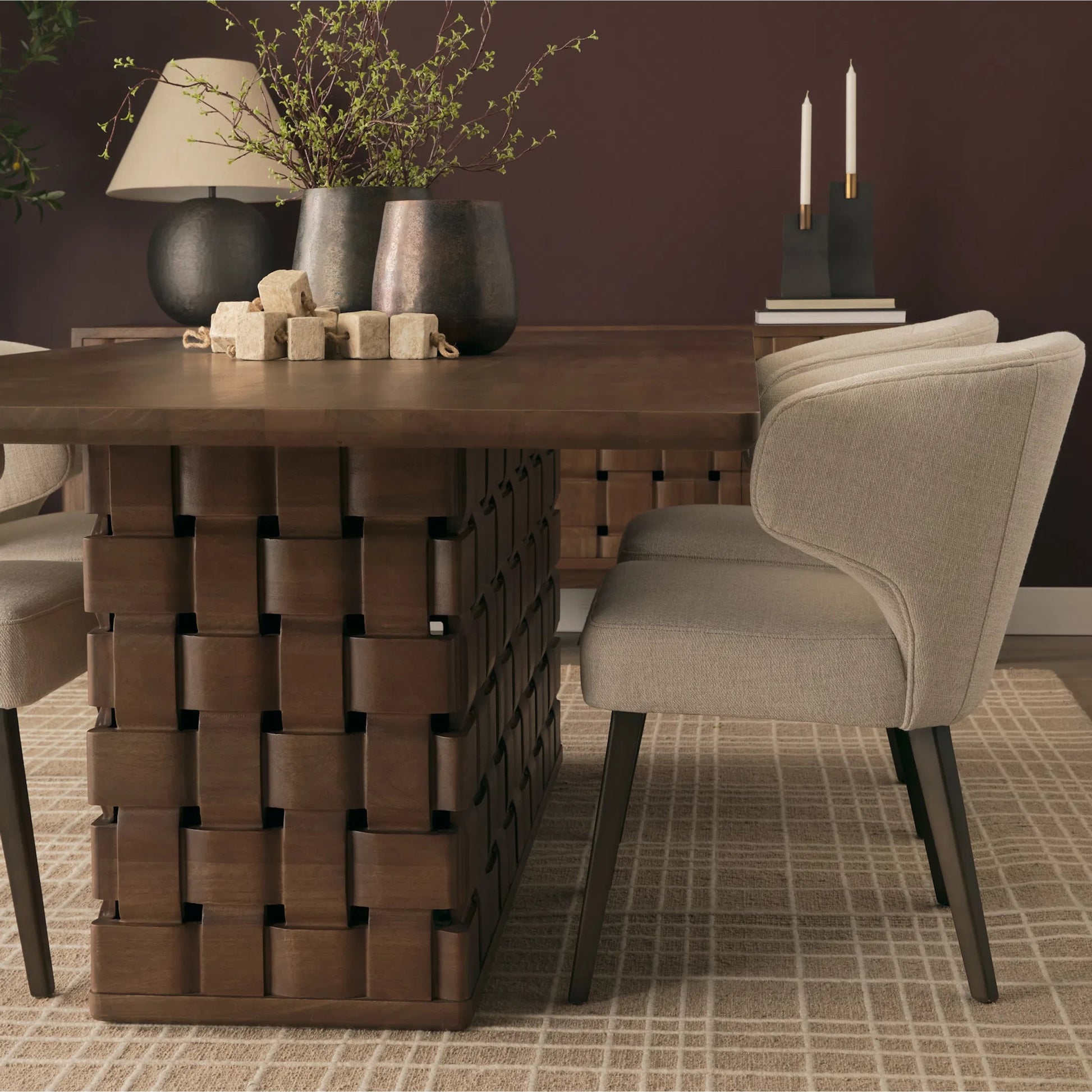 Trellyn Rectangular Dining Table by Mercana. Made from solid wood in a unique style.