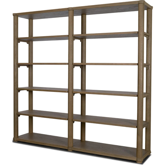Alden Open Shelving Unit by Mercana in brown. Made from solid wood in a unique style.