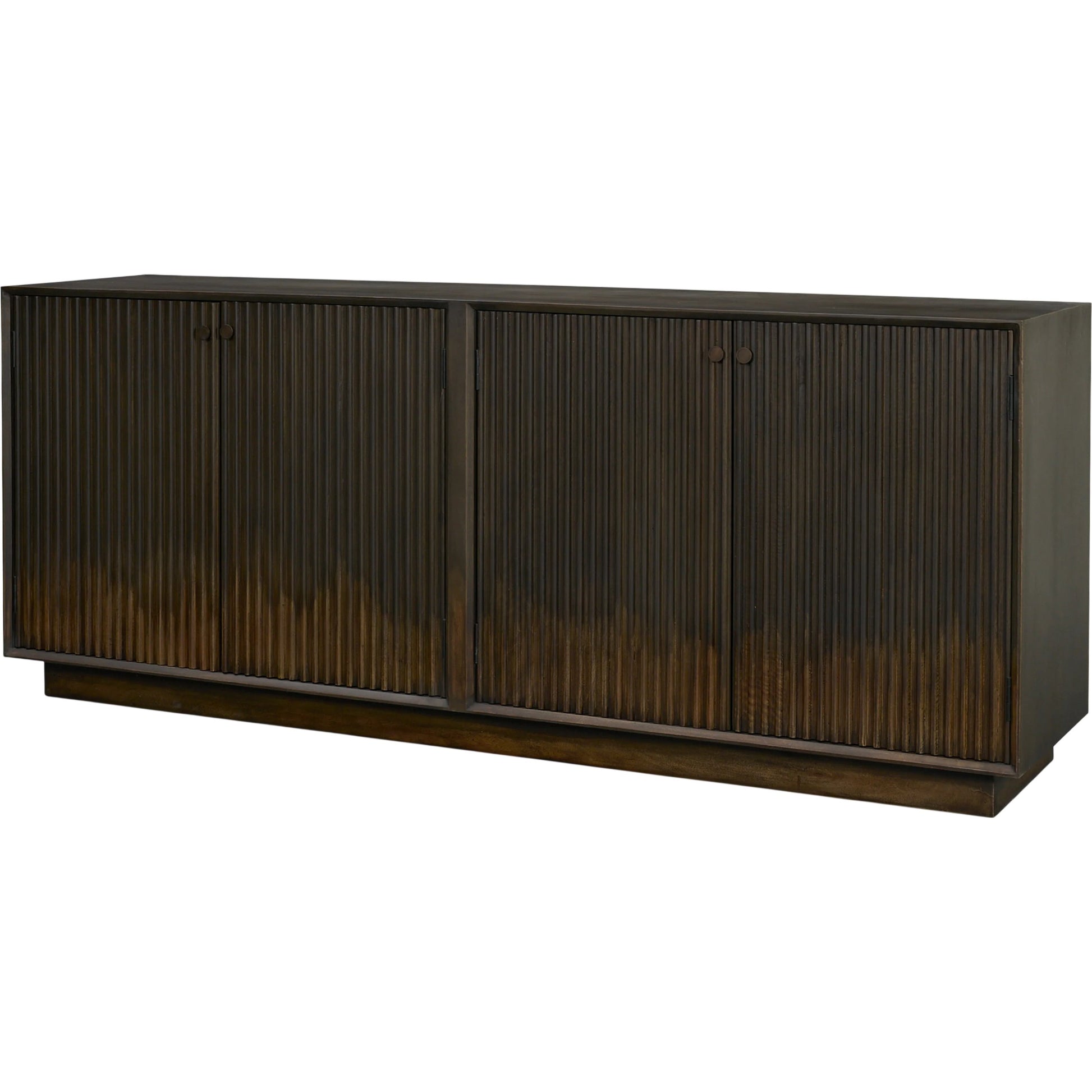 Cinder Sideboard by Mercana in dark brown. Made from solid wood in a unique style.