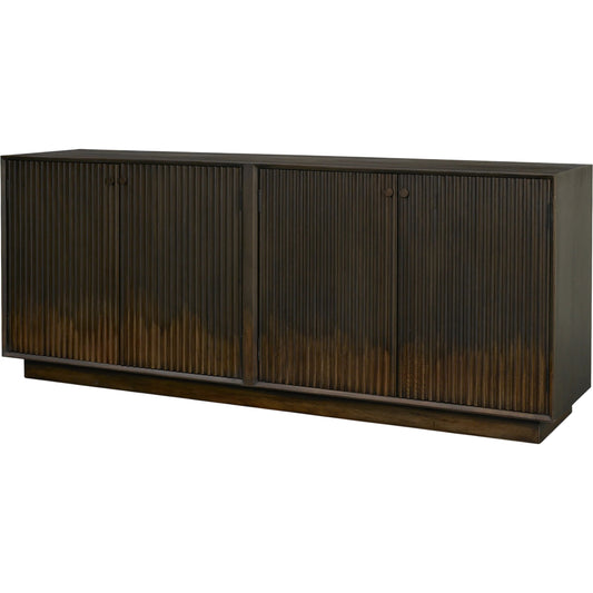 Cinder Sideboard by Mercana in dark brown. Made from solid wood in a unique style.