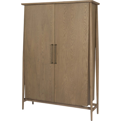 Hollis Curio Cabinet by Mercana in brown. Made from manufactured wood in a unique style.