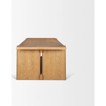 Rowan Rectangular Dining Table by Mercana in light brown. Made from manufactured in a unique style.