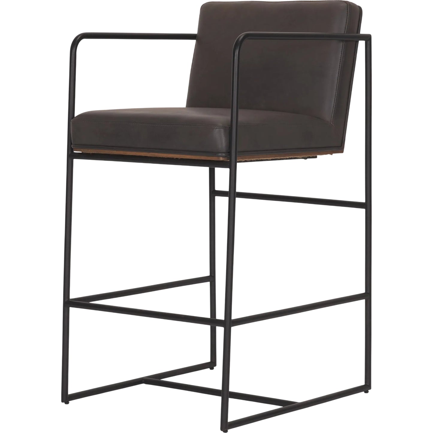 000 SI-2540796 | Primary Silo | Stamford Counter Stool by Mercana in dark brown. Made from metal in a unique style.