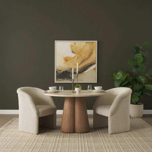 Marilyn 48" Dining Table by Mercana in brown. Made from solid wood in a unique style.