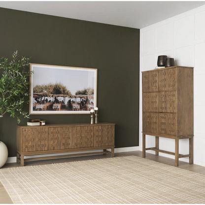 Truss Tall Cabinet by Mercana. Made from solid wood in a unique style.