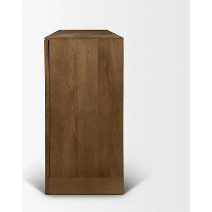 Suri Sideboard by Mercana in light brown. Made from solid wood in a transitional style.