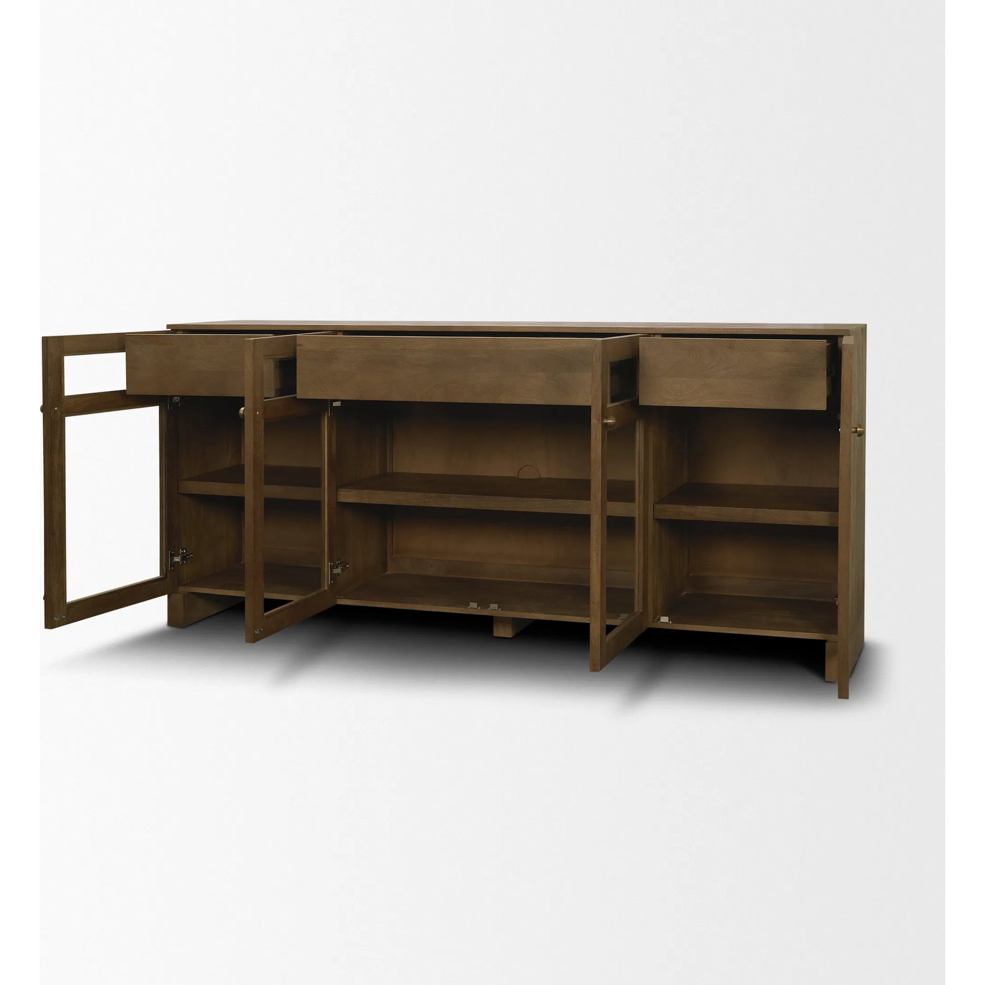 Suri Sideboard by Mercana in light brown. Made from solid wood in a transitional style.