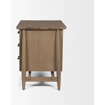Hollis Nightstand by Mercana in brown. Made from manufactured wood in a unique style.