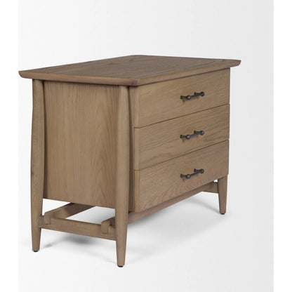 Hollis Nightstand by Mercana in brown. Made from manufactured wood in a unique style.