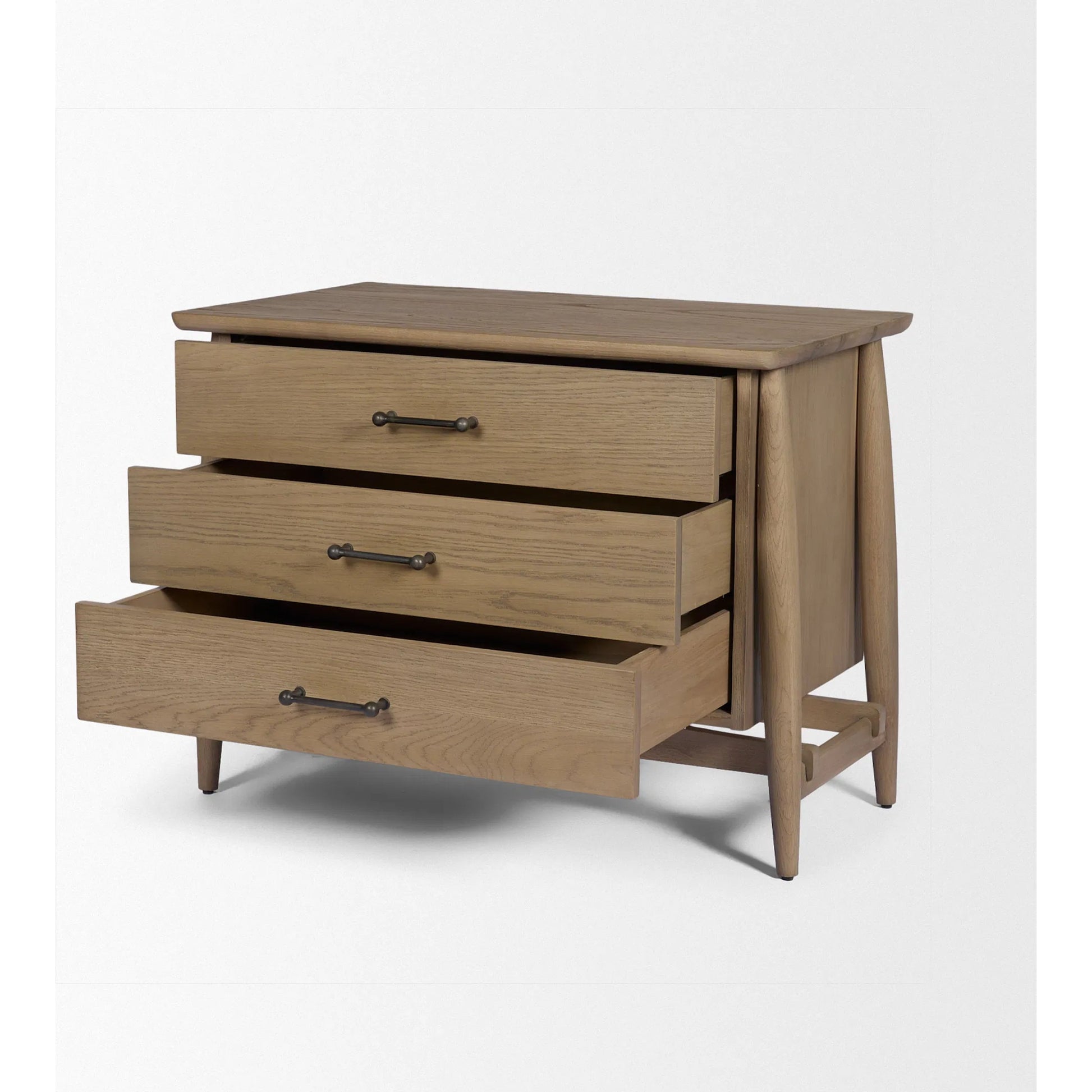 Hollis Nightstand by Mercana in brown. Made from manufactured wood in a unique style.