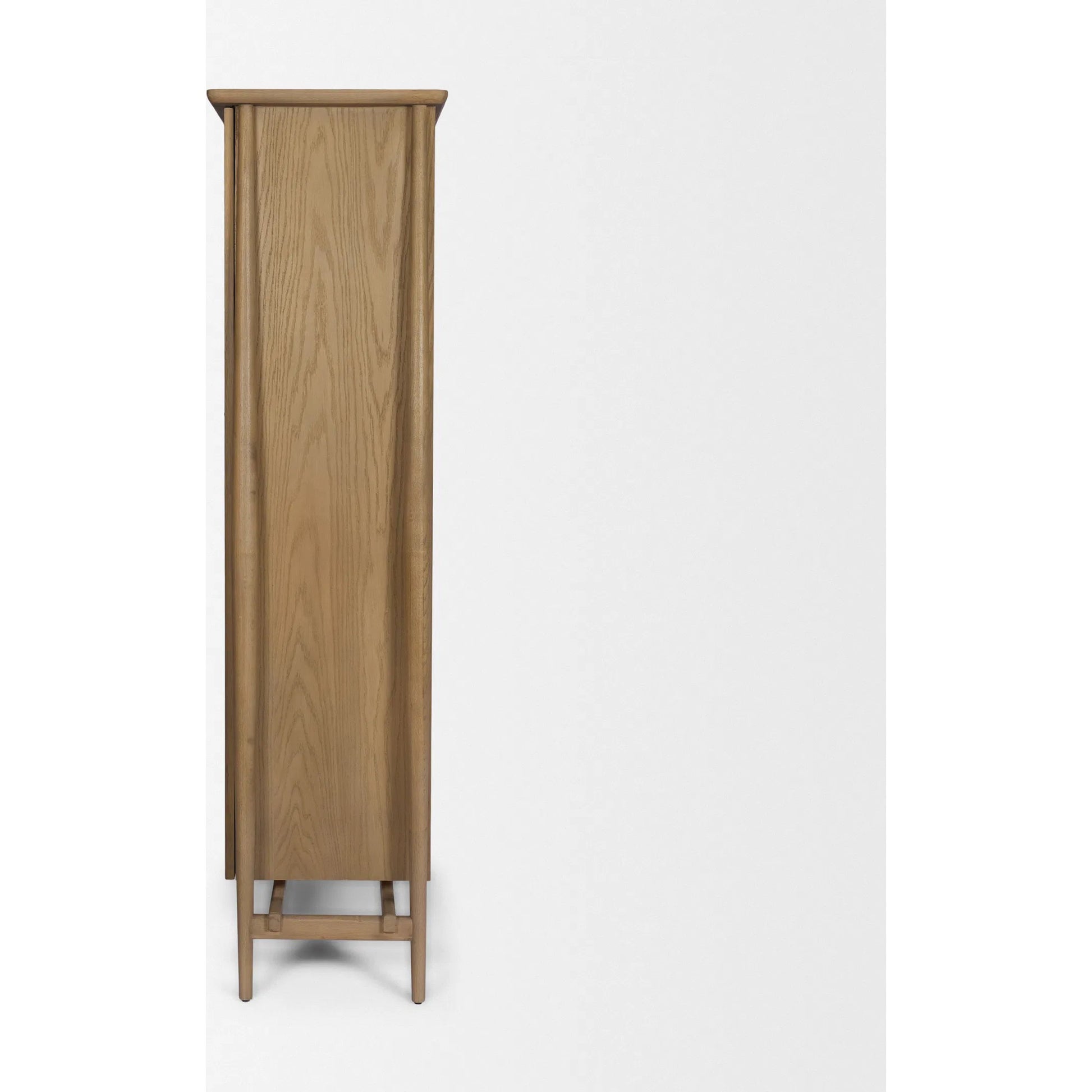 Hollis Curio Cabinet by Mercana in brown. Made from manufactured wood in a unique style.