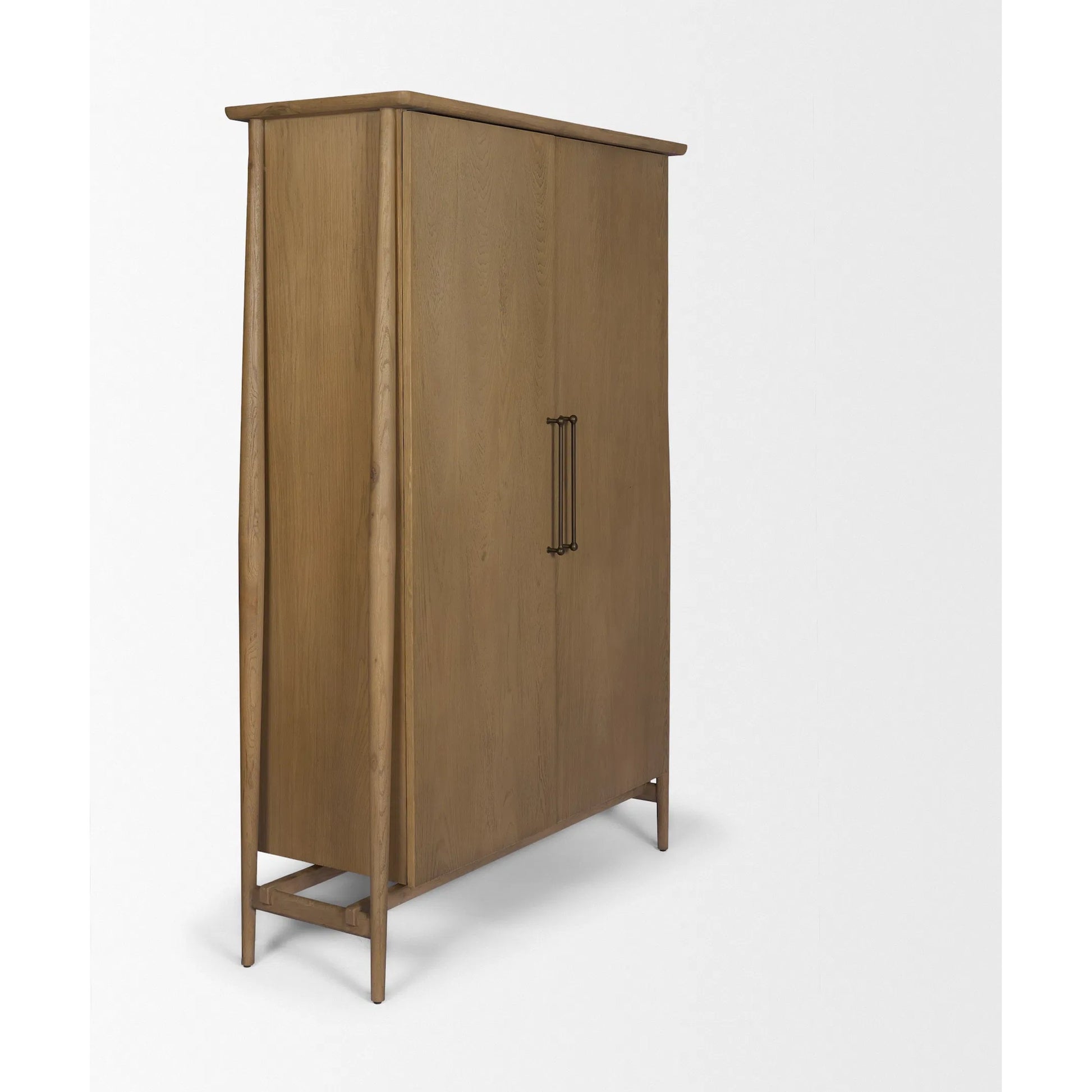 Hollis Curio Cabinet by Mercana in brown. Made from manufactured wood in a unique style.