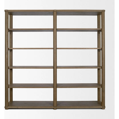 Alden Open Shelving Unit by Mercana in brown. Made from solid wood in a unique style.