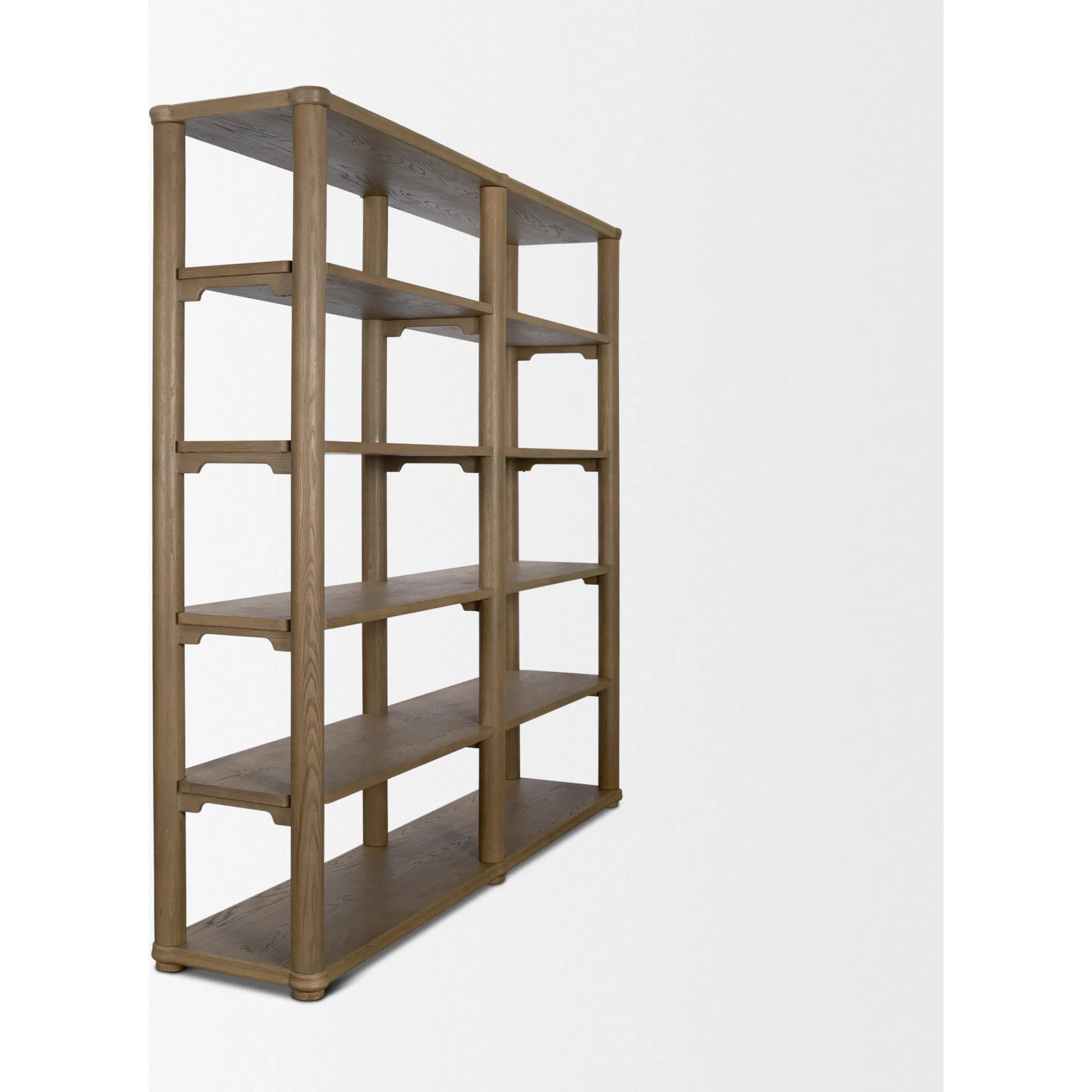 Alden Open Shelving Unit by Mercana in brown. Made from solid wood in a unique style.