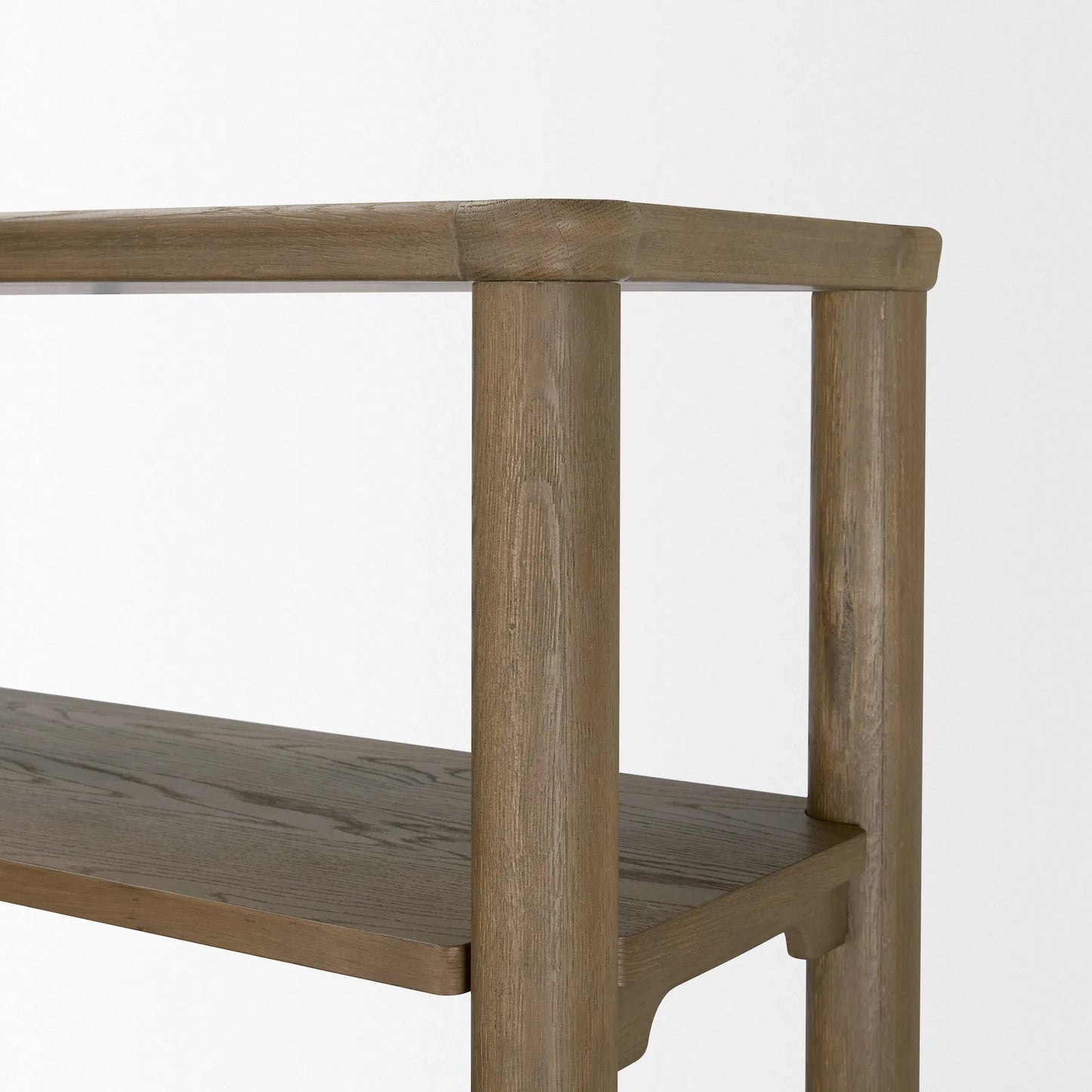 005 SI-2540711 | Closeup | Alden Open Shelving Unit by Mercana in brown. Made from solid wood in a unique style.