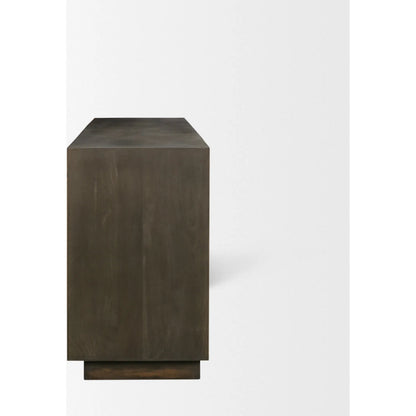 Cinder Sideboard by Mercana in dark brown. Made from solid wood in a unique style.