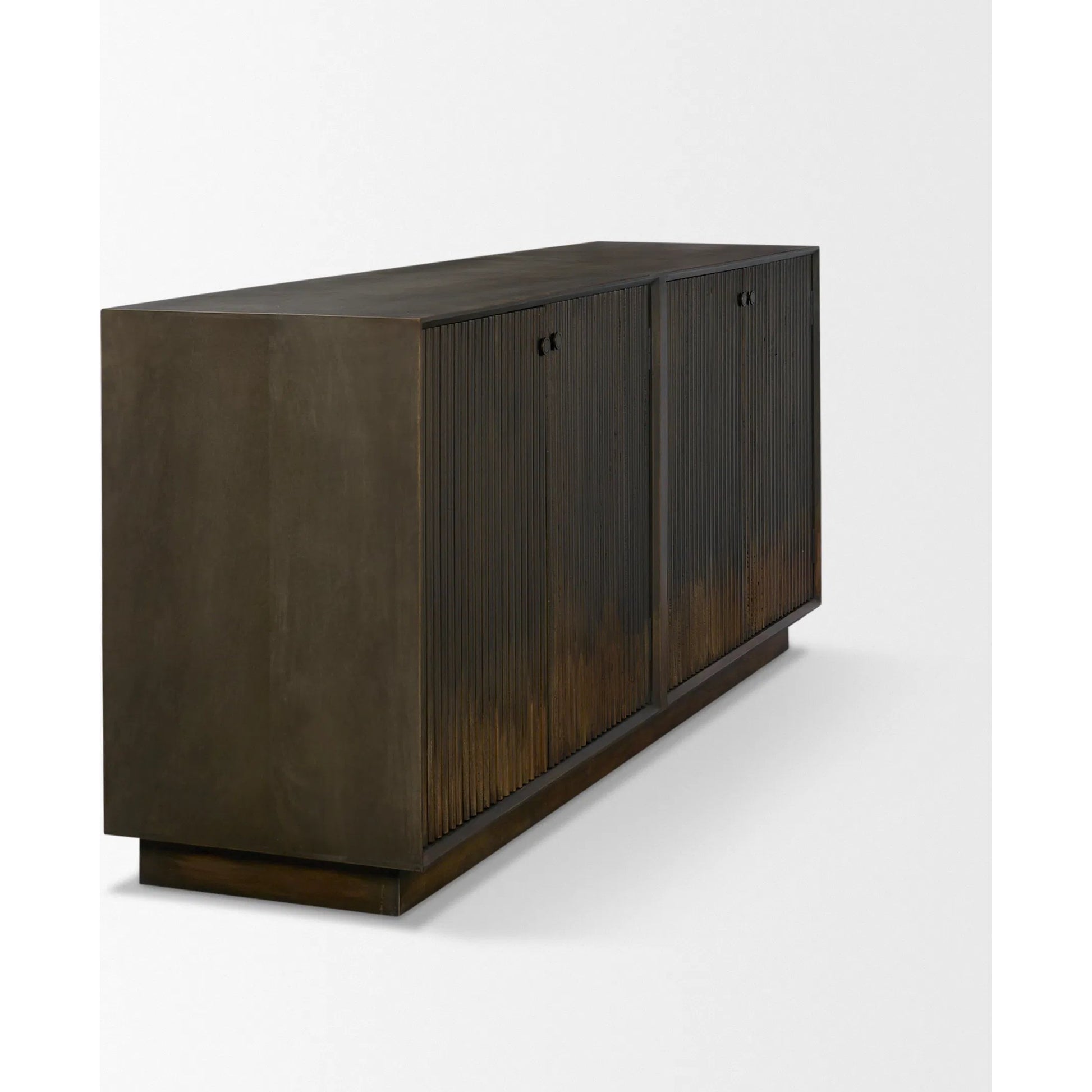 Cinder Sideboard by Mercana in dark brown. Made from solid wood in a unique style.
