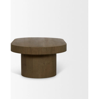 Lyonne Coffee Table by Mercana in brown. Made from wood in a unique style.