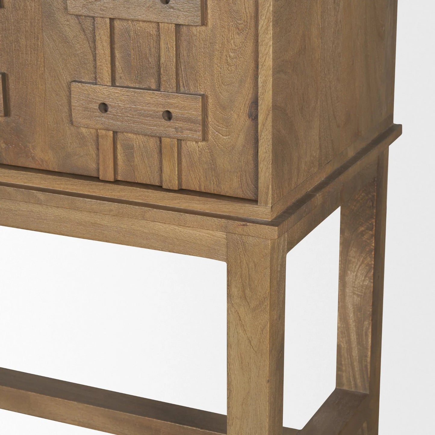 007 SI-2540810 | Closeup | Truss Tall Cabinet by Mercana. Made from solid wood in a unique style.